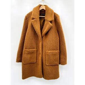 French Connection burnt orange teddy pea coat